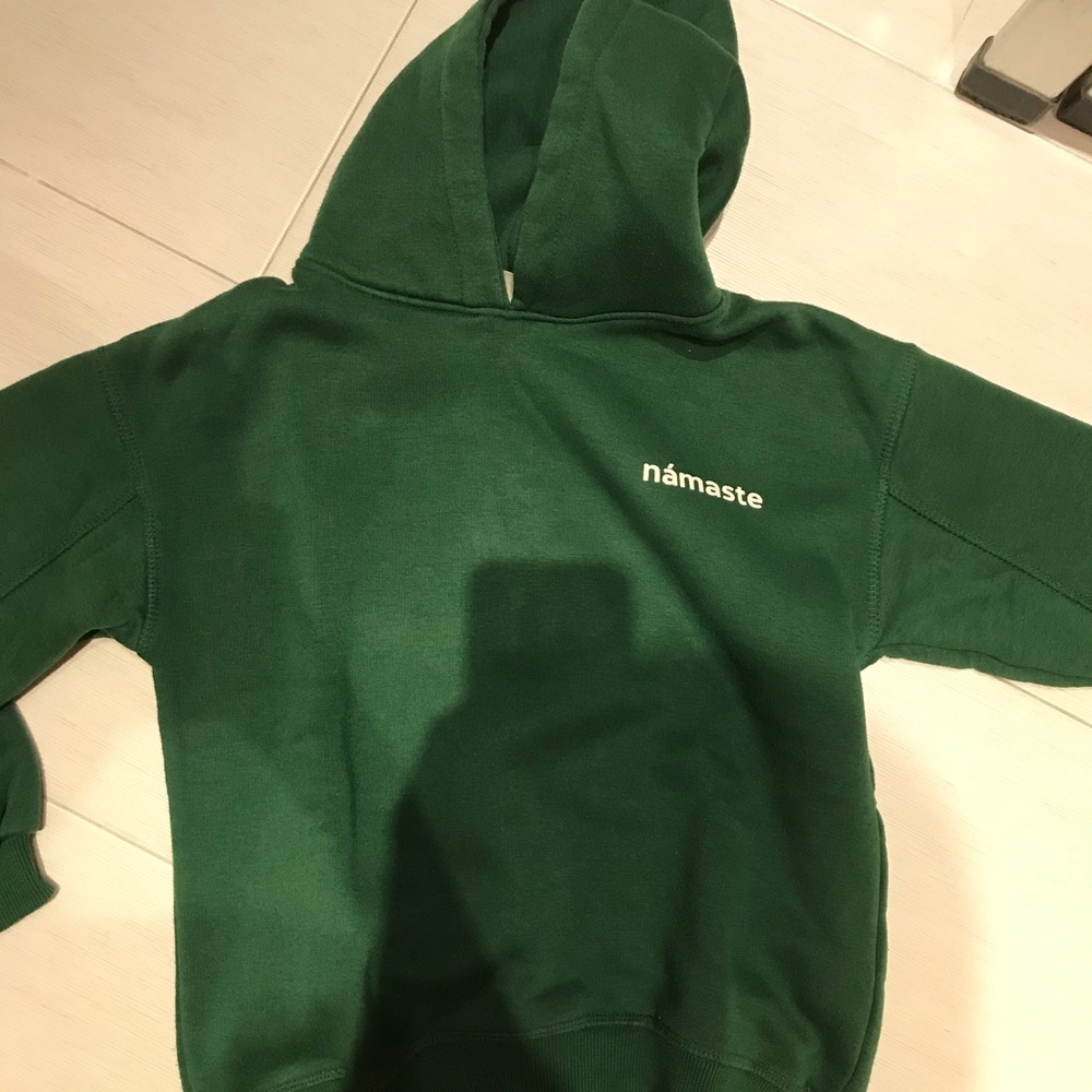 Green “namaste” hoodie